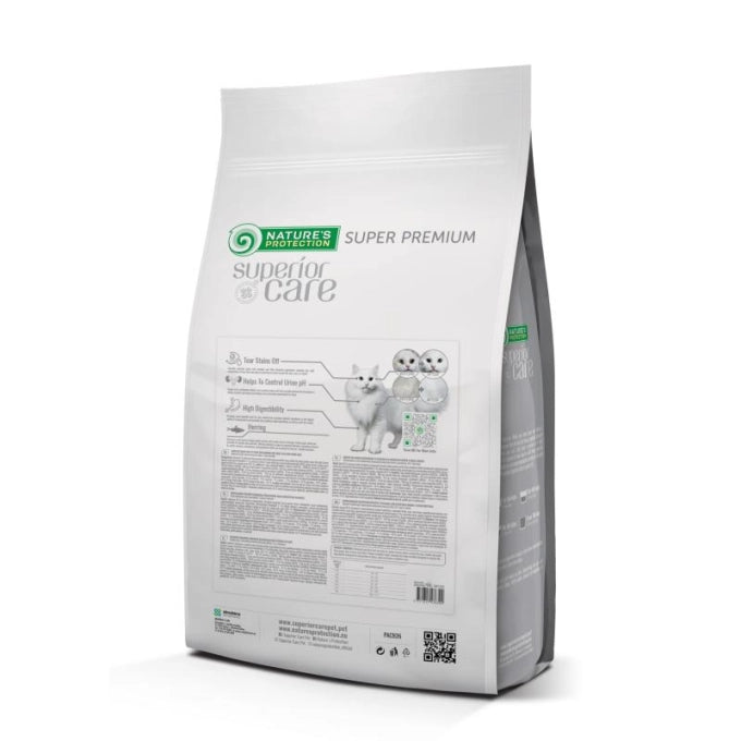 Superior Care Grain Free cu Hering pentru Pisici Adulte cu Blana Alba 1.5 Kg