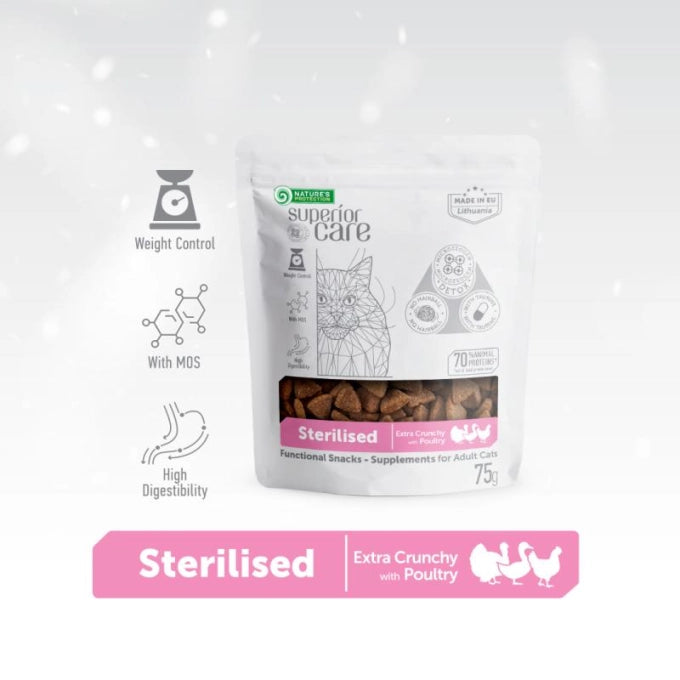 Superior Care Recompense cu Pasare pentru Pisici Adulte Sterilizate 75 Gr