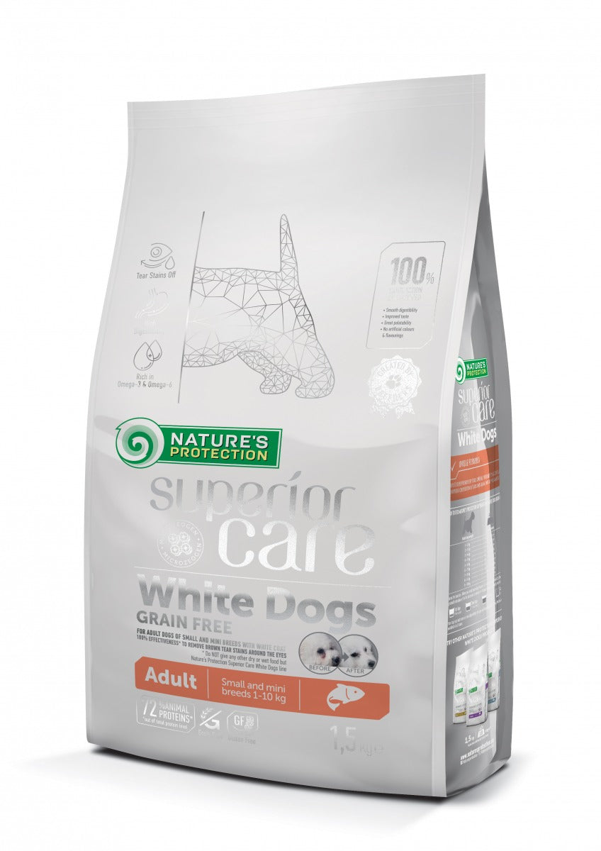 Superior Care White Dogs SmallMini Breeds Adult Grain Free cu Somon
