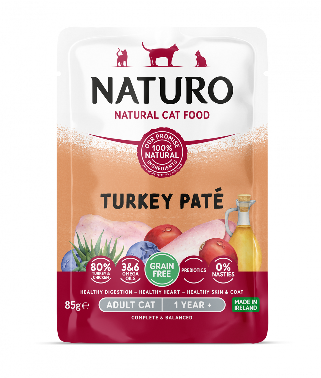 Naturo Adult Cat Mousse cu Curcan 85g