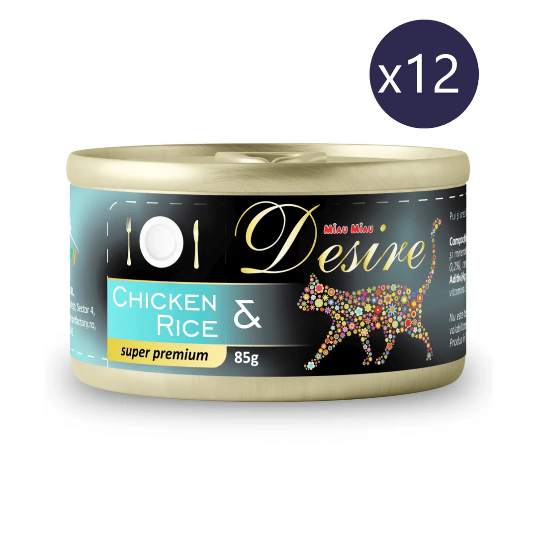 Hrană Umedă Pisici DESIRE | Pui File cu Orez, 85g