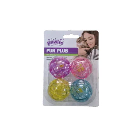 Pawise Colorful Plastic Balls pentru Pisici 4 Buc