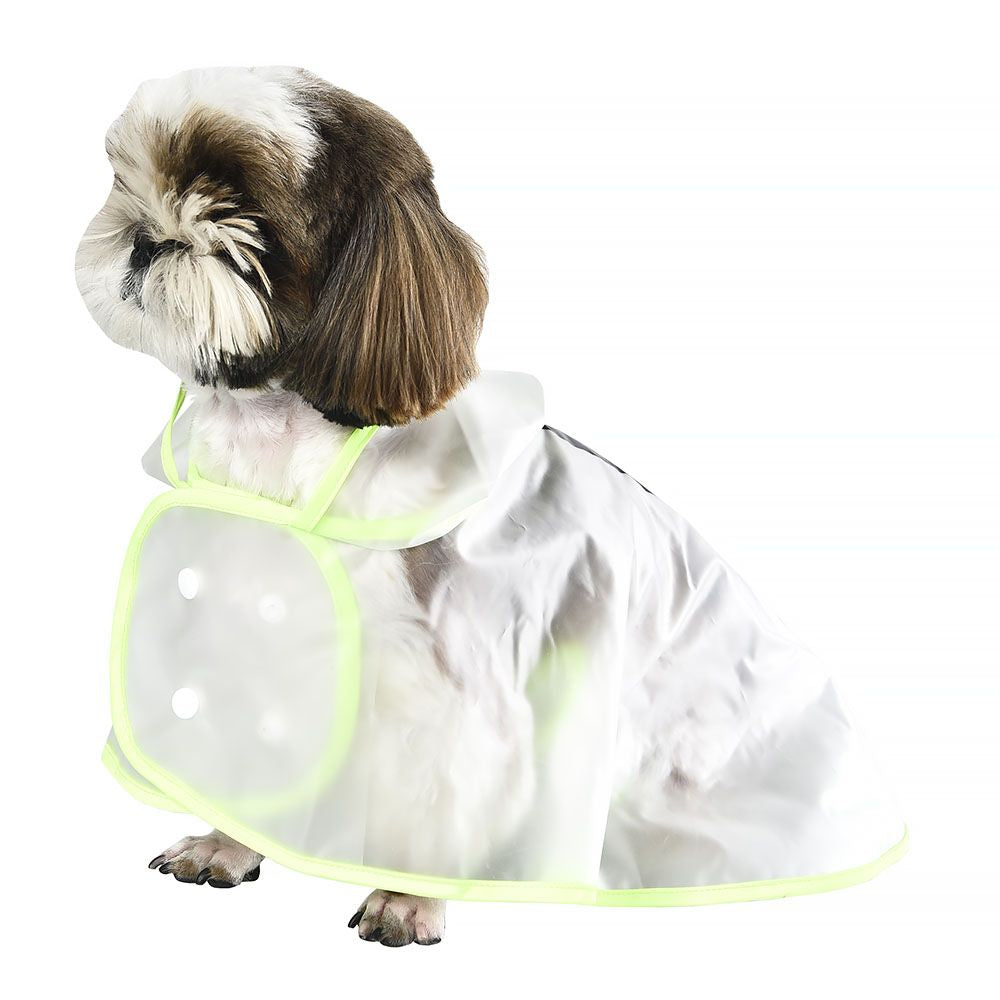 Pelerina câine 40 cm transparenta 4DOG DELUXE pentru plimbari pe ploaie