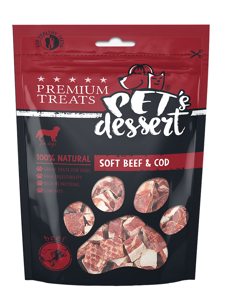 Pet s Dessert Dog Soft Beef and Cod 80 Gr LSN-04