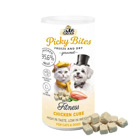Pet,  s Dessert Recompense Picky Bites Fitness Cuburi de Pui