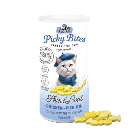 Pet,  s Dessert Recompense Picky Bites Skin and Coat cu Pui si Ulei de Peste