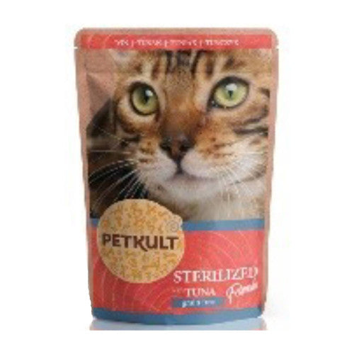 Hrana umeda pentru pisici Petkult Sterilised cu ton 100 g