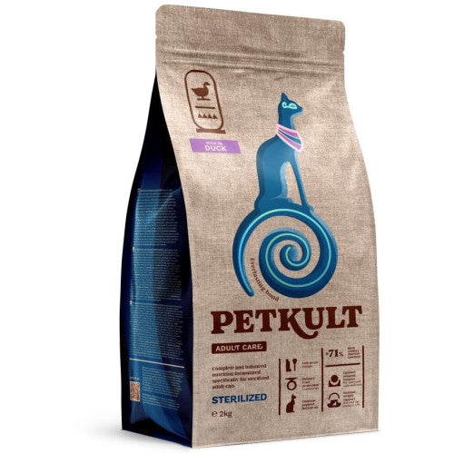 Hrana uscata Petkult Adult Care Sterilized pentru pisici cu continut ridicat de Rata 2kg