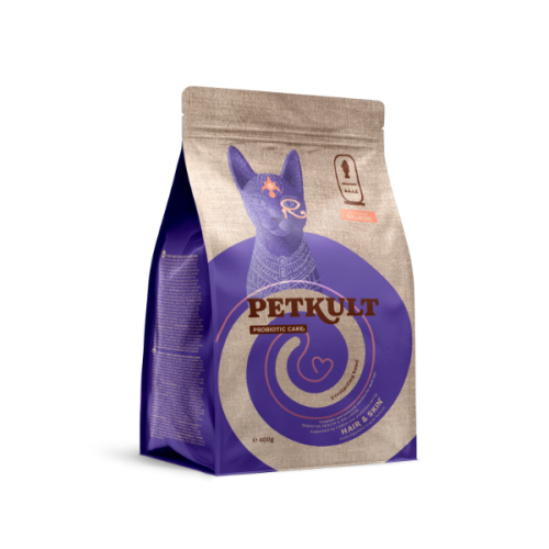 Hrana uscata Petkult Probiotic Care Hair &amp; Skin Fresh pentru pisici cu Somon 400gr