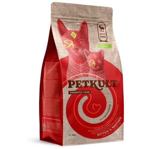 Hrana uscata Petkult Probiotic Care Kitten&amp;Mother Fresh pentru pisici, cu Miel proaspăt 2kg