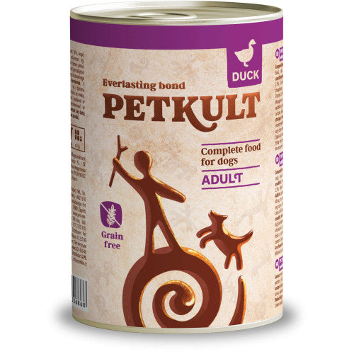 Hrana umeda pentru caini Petkult Adult cu rata 400 gr