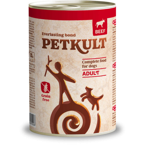 Hrana umeda pentru caini Petkult Adult cu vita 400 gr