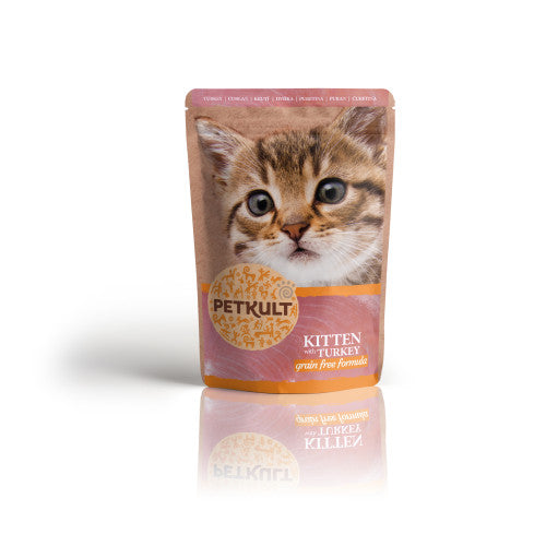 Hrana umeda pentru pisici junioare Petkult cu curcan 100 g