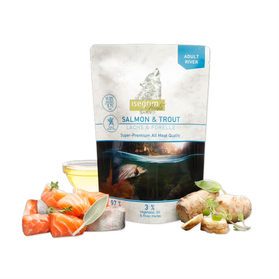 Pouch Isegrim Dog Adult River - Salmon  Trout 410 Gr.