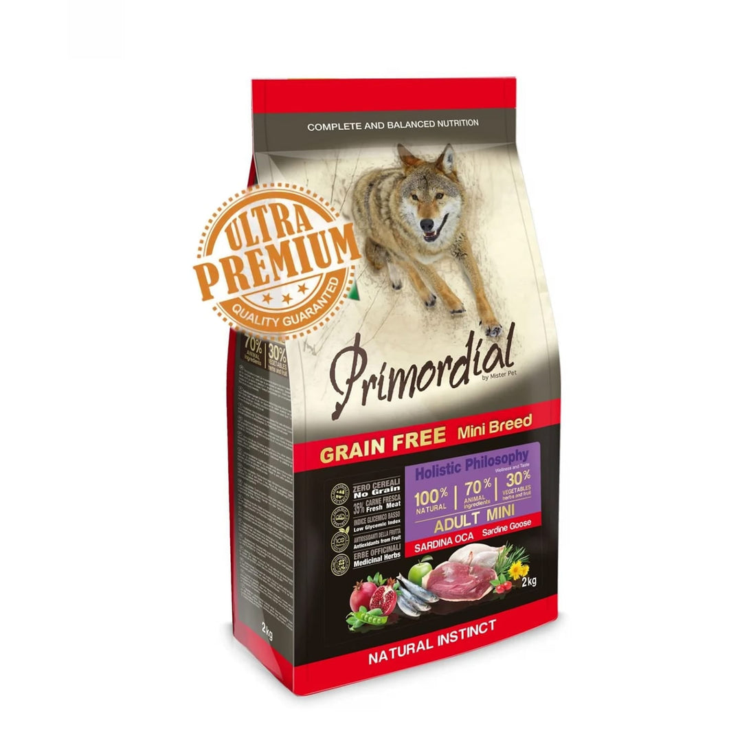 Primordial Grain-Free Holistic Dog Adult Mini cu Sardine si Gasca