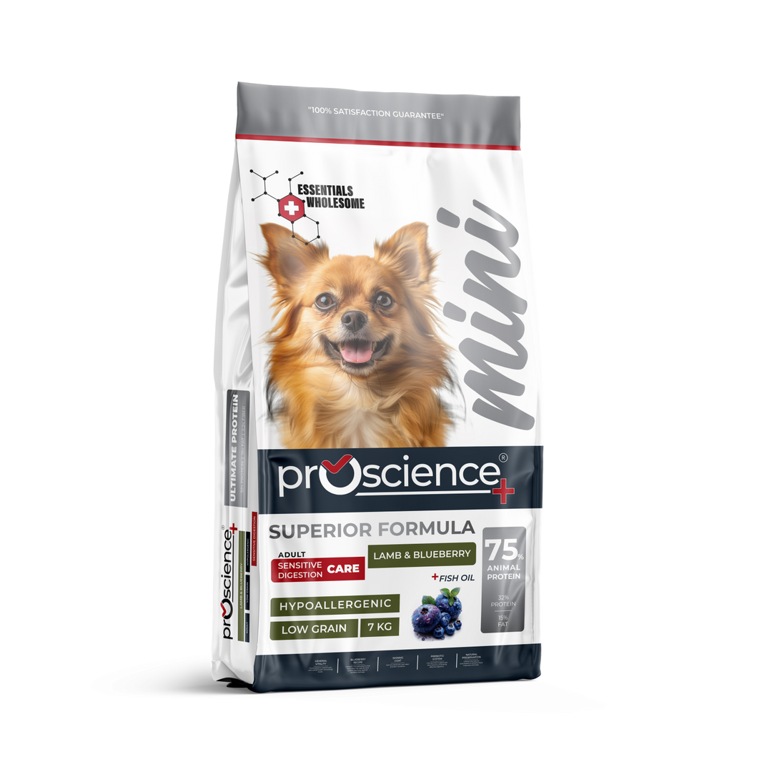 Pro Science Mini Adult Sensitive Digestion Care cu Miel si Afine