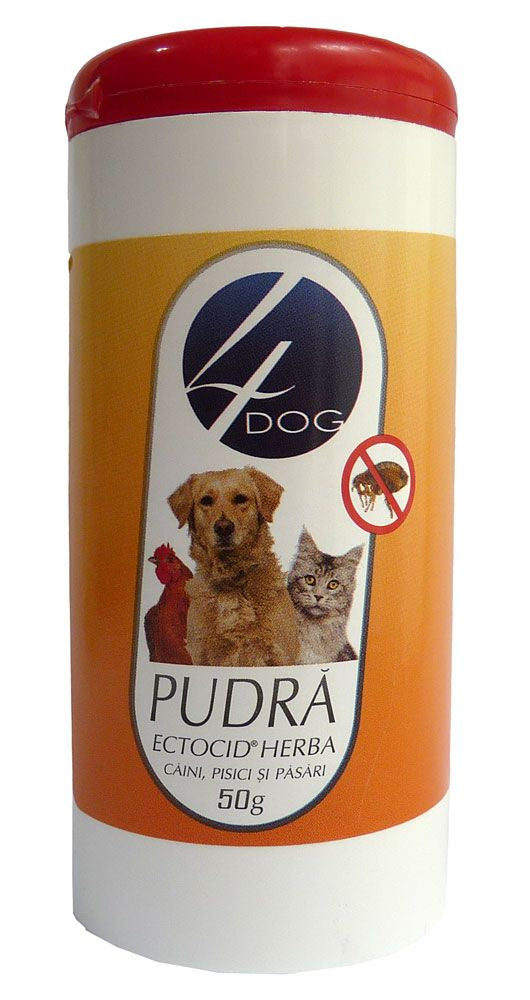 Pulbere antiparazitară naturală pentru animale de companie 50g - 4DOG ectocid herba