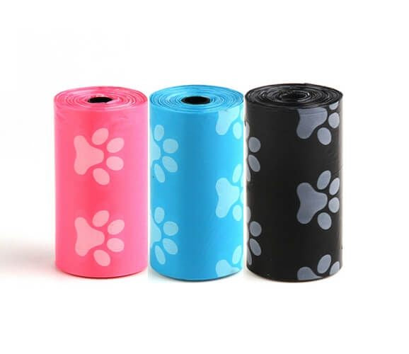 Pungi igienice pentru câine 3 role, 4DOG, plastic, design decorativ, potrivite pentru dispensere standard, diverse culori