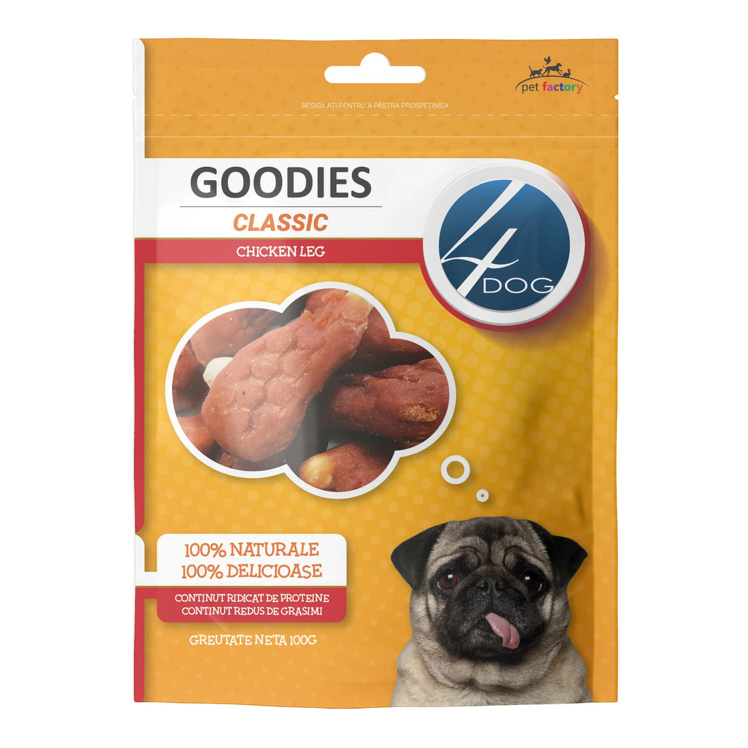 Recompense câini adulți, copan pui natural, 4DOG GOODIES classic, 100g