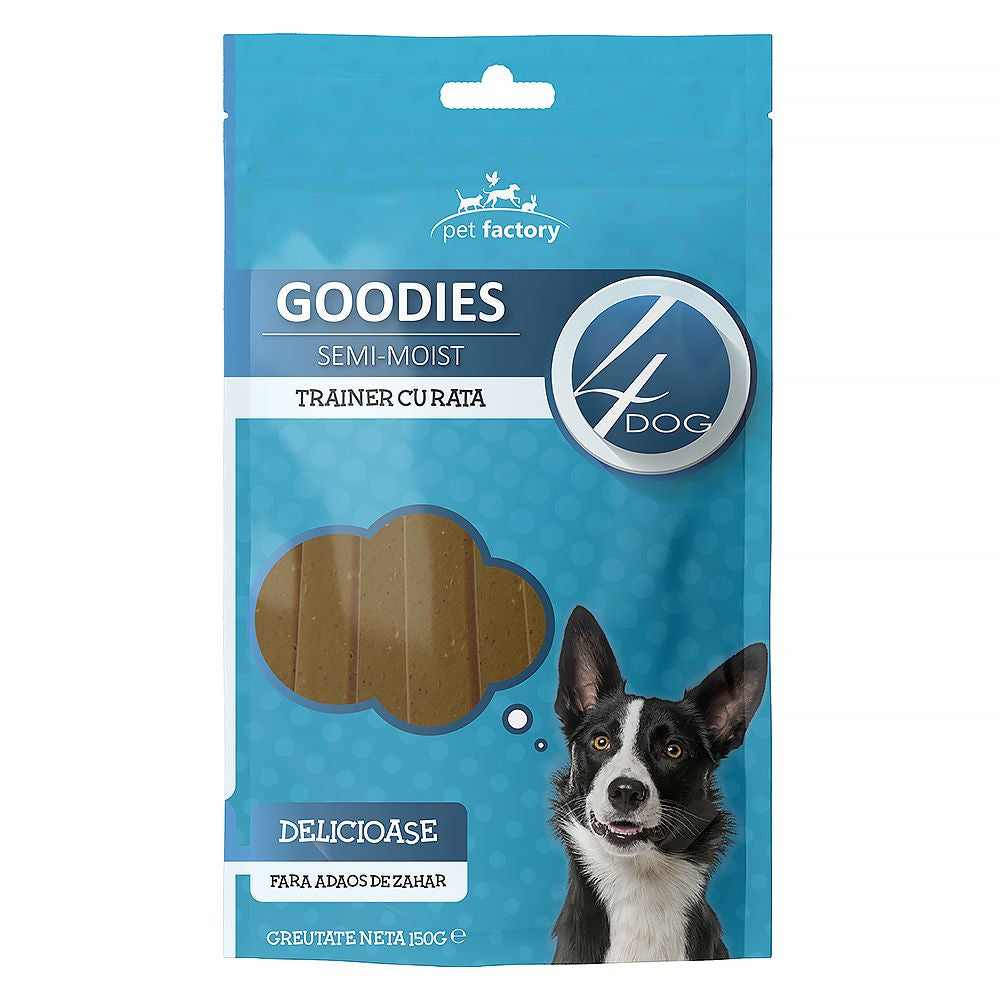 Recompense pentru câini adulti fasii cu rata, 4DOG GOODIES trainer, 150g