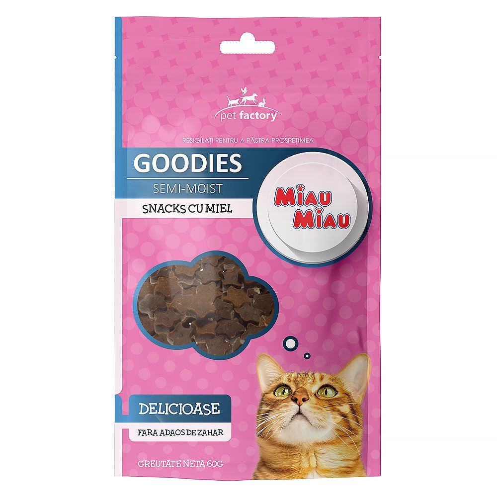 Recompense pisici adult miel delicioase - MIAU MIAU GOODIES snacks stelute 60g