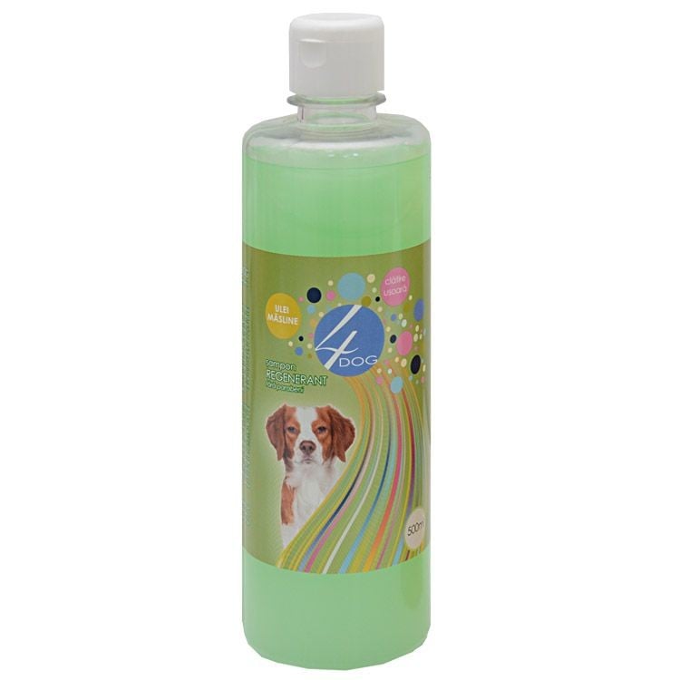Șampon regenerant pentru câini 4DOG cu ulei de măsline și aloe vera 500ml