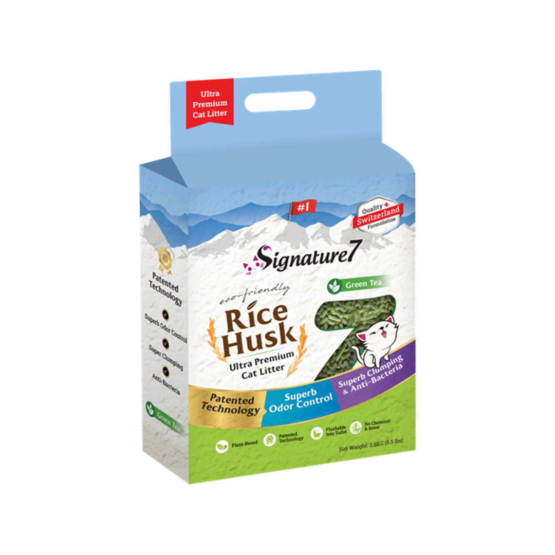 Signature7 Asternut Igienic Green Tea Rice Husk 7 L