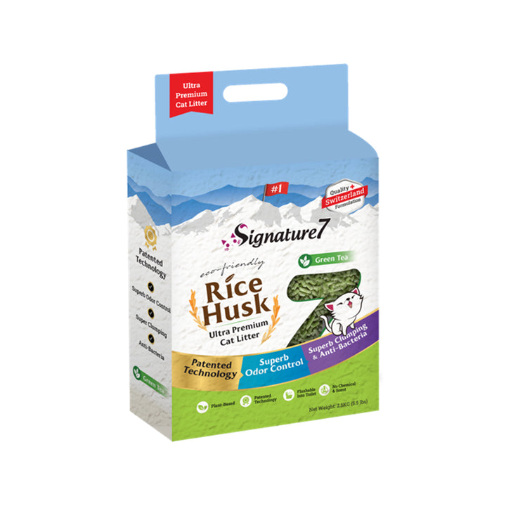 Signature7 Asternut Igienic Green Tea Rice Husk 7 L