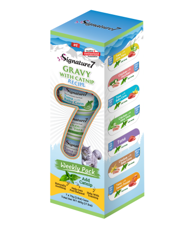 Signature7 Cat Variety Pack Retete de Ton si Pui in Sos cu Catnip 7x70 Gr