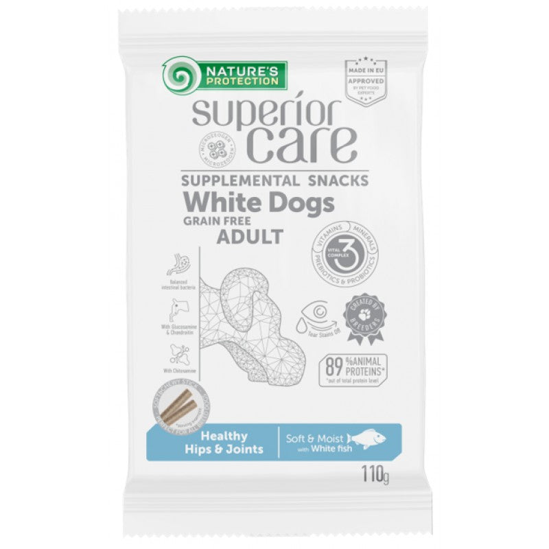 Superior Care White Dogs GF Snack Hips  Joints cu Peste Alb 110 Gr