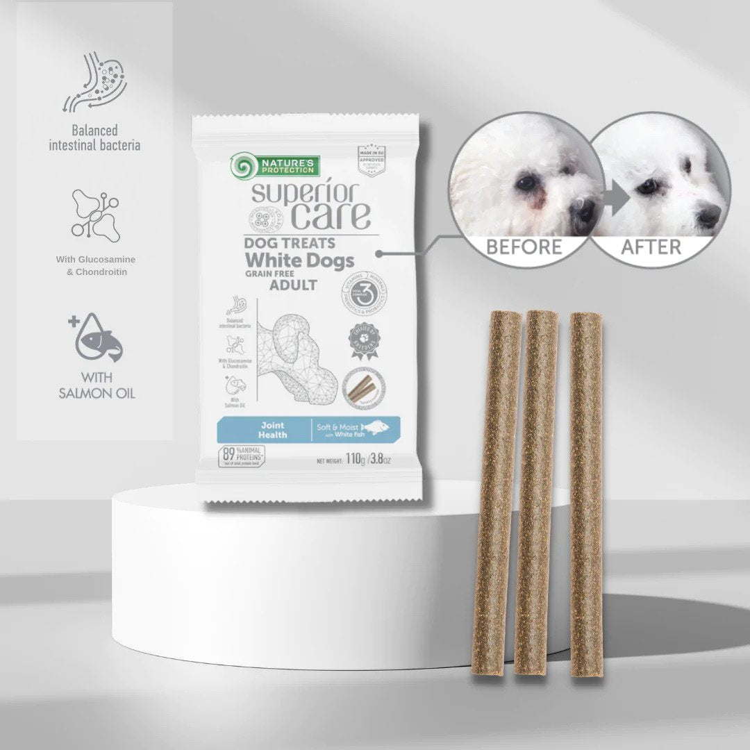 Superior Care White Dogs GF Snack Hips Joints cu Peste Alb 110 Gr