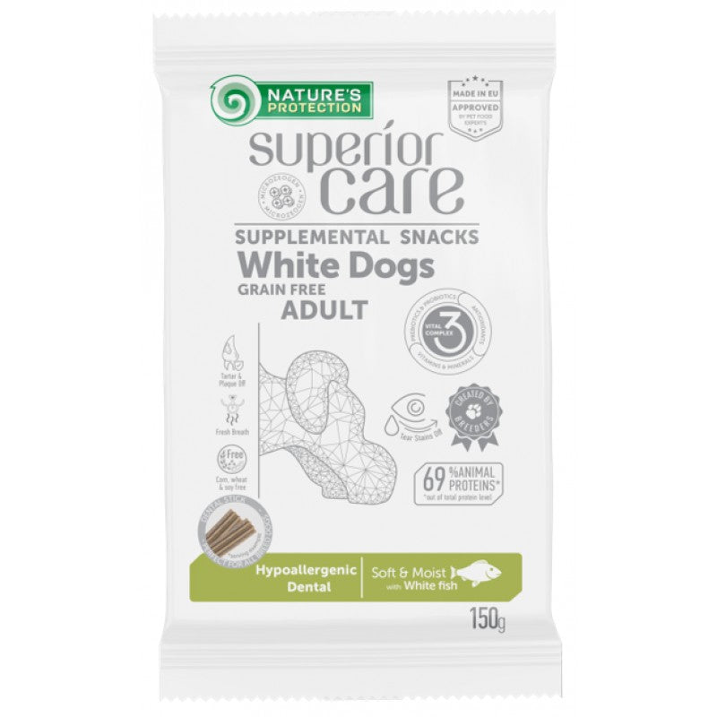Superior Care White Dogs GF Recompense Hypoallergenic Dental cu Peste Alb 150 Gr