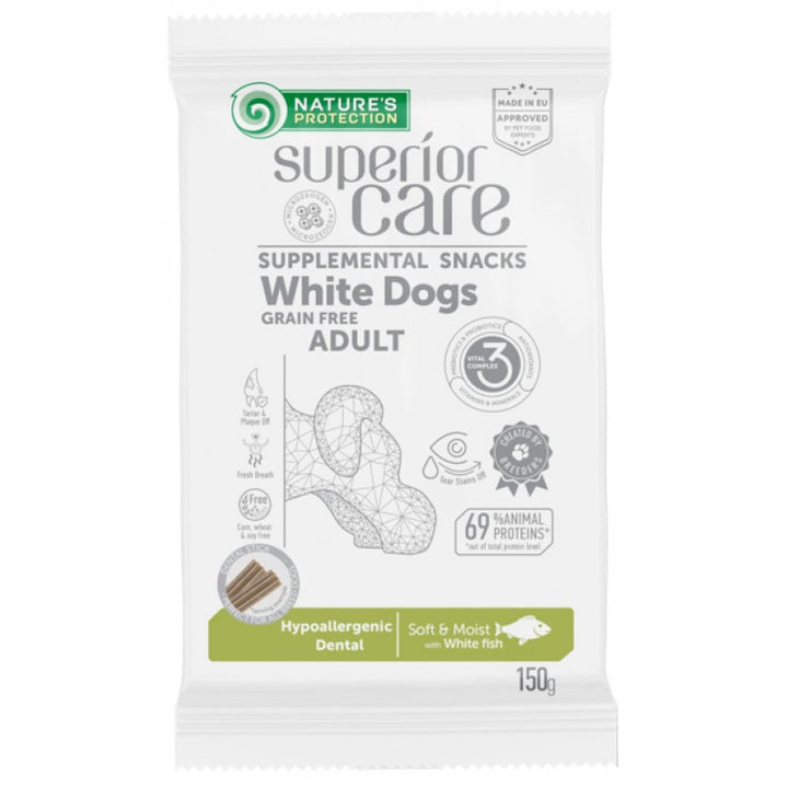 Superior Care White Dogs GF Recompense Hypoallergenic Dental cu Peste Alb 150 Gr