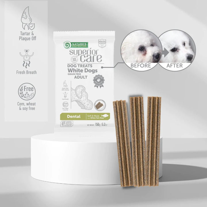 Superior Care White Dogs GF Recompense Hypoallergenic Dental cu Peste Alb 150 Gr