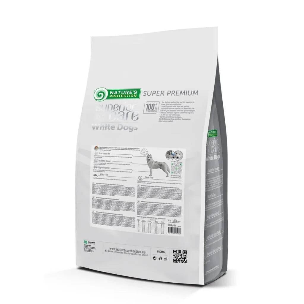 Superior Care White Dogs Grain Free All Life Stages cu Peste Alb 4 Kg