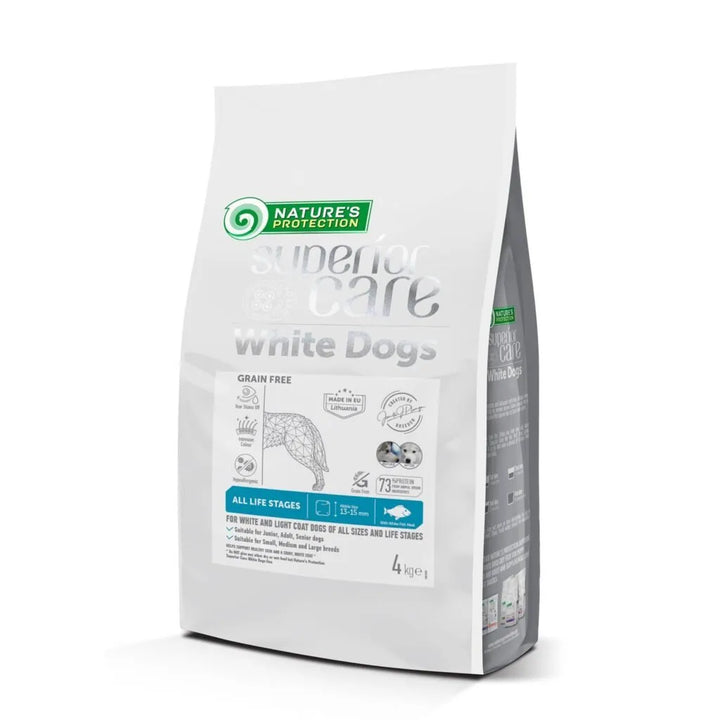 Superior Care White Dogs Grain Free All Life Stages cu Peste Alb