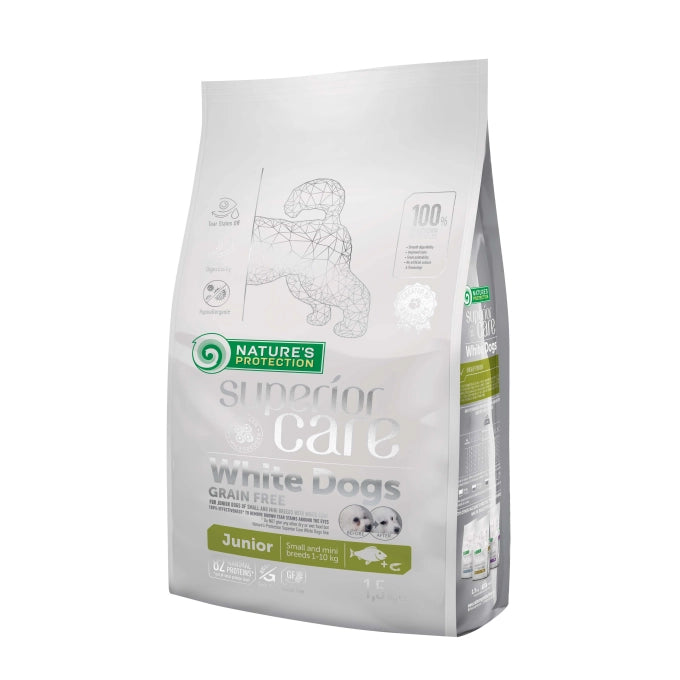 Superior Care White Dogs Grain Free SmallMini Breeds Junior cu Peste Alb