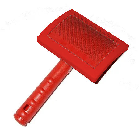 Tesală pentru îngrijirea blănii câinelui și pisicii 4DOG, plastic rezistent, ergonomic, roșu, 19x11 cm