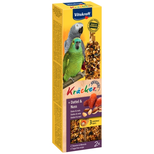 Baton pentru papagal Vitakraft Kracker Curmale &amp; Arahide 180 g